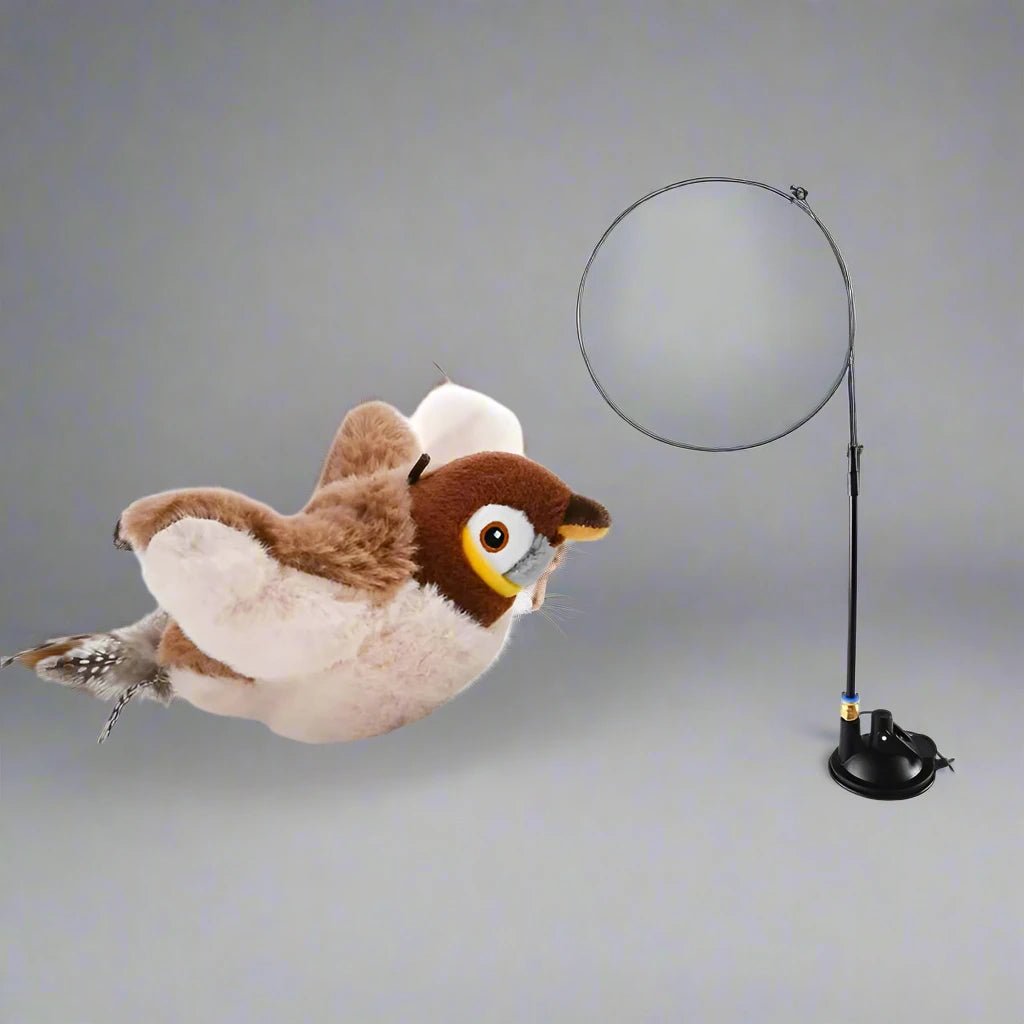 Electric Bird with Cat Teaser Pole