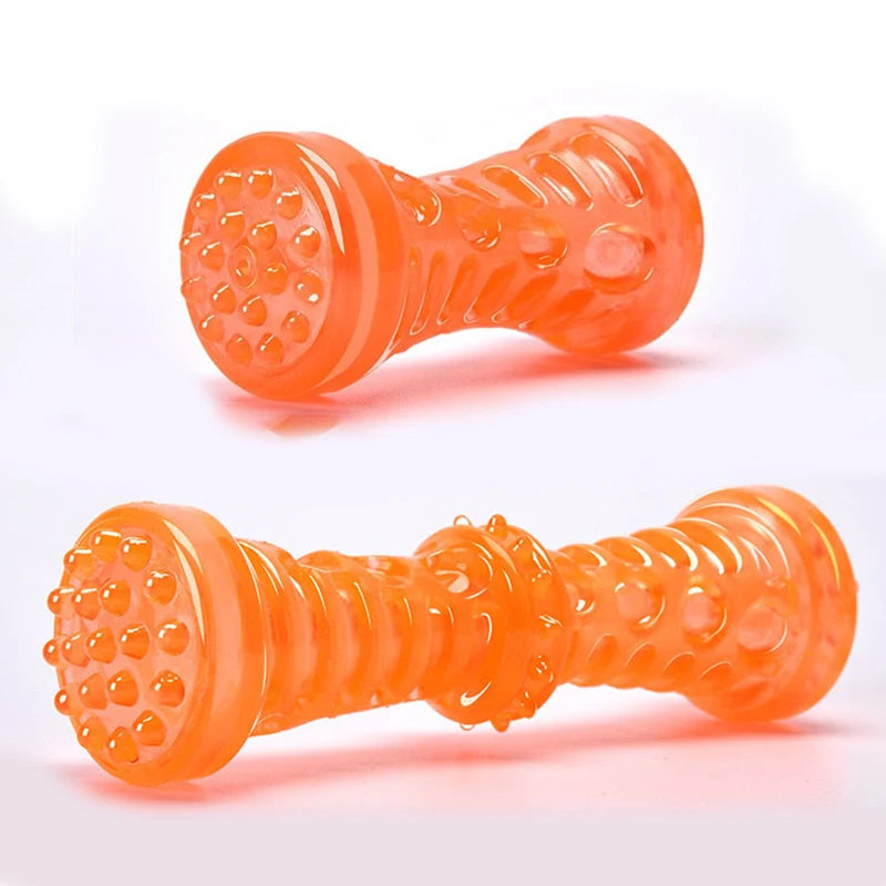 Rubber Dog Toys for Dog Chewing Bite Resistant Squeaky Training Playing Toy Interactive Dog Toys for Large Dogs Teeth Cleaning