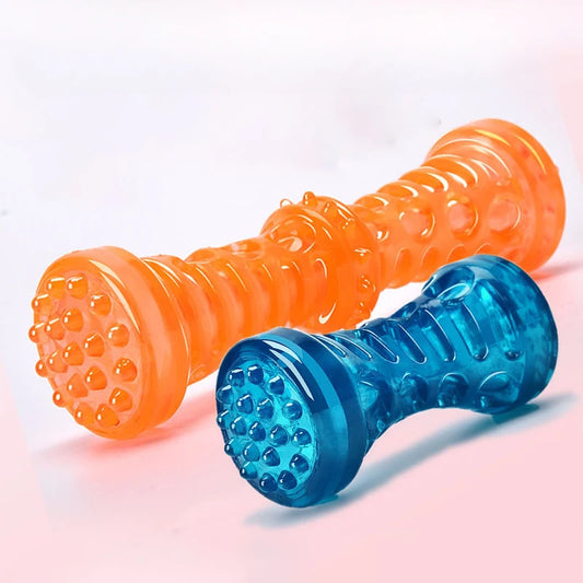 Rubber Dog Toys for Dog Chewing Bite Resistant Squeaky Training Playing Toy Interactive Dog Toys for Large Dogs Teeth Cleaning