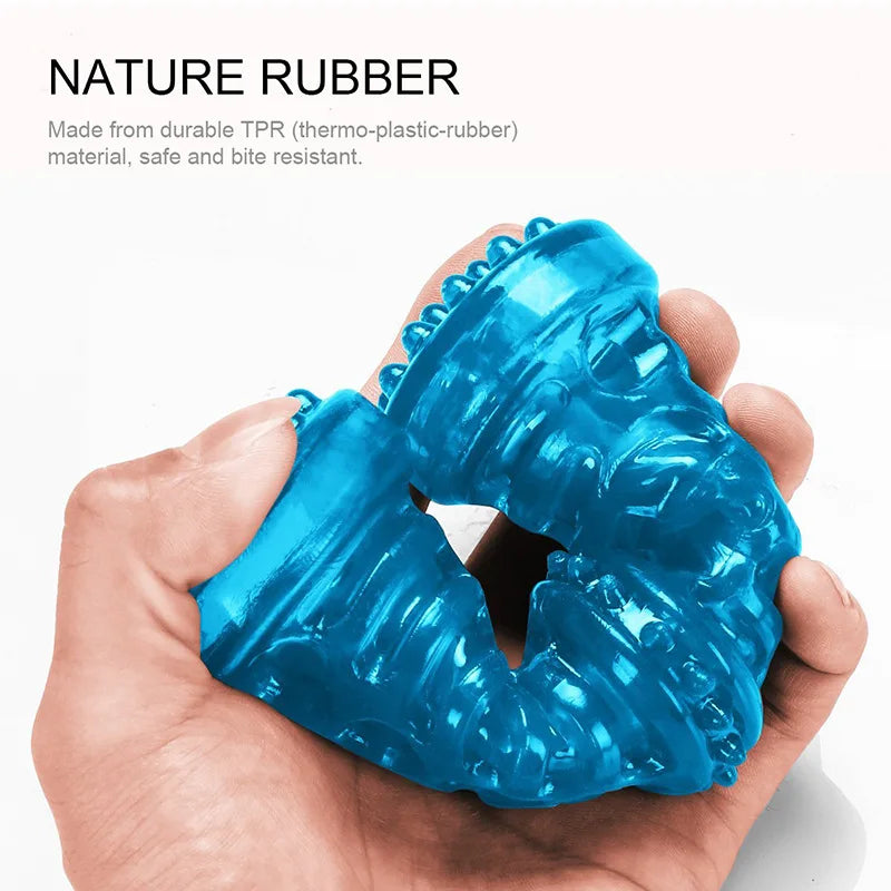 Rubber Dog Toys for Dog Chewing Bite Resistant Squeaky Training Playing Toy Interactive Dog Toys for Large Dogs Teeth Cleaning