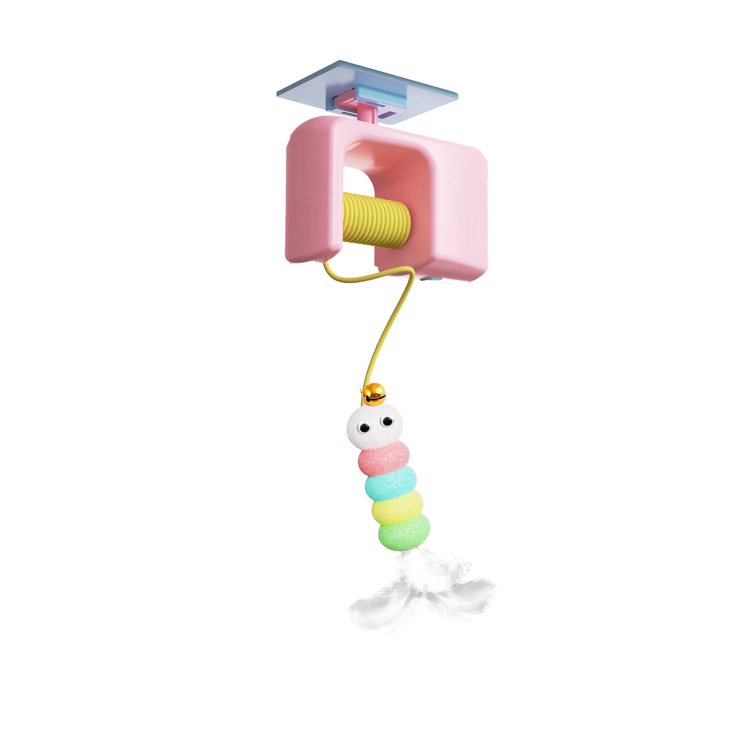 Interactive cat toys for indoor cats hanging automatic caterpillar and flying bird suitable for self-playing pet chasing toys
