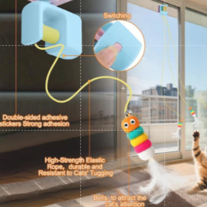 Interactive cat toys for indoor cats hanging automatic caterpillar and flying bird suitable for self-playing pet chasing toys