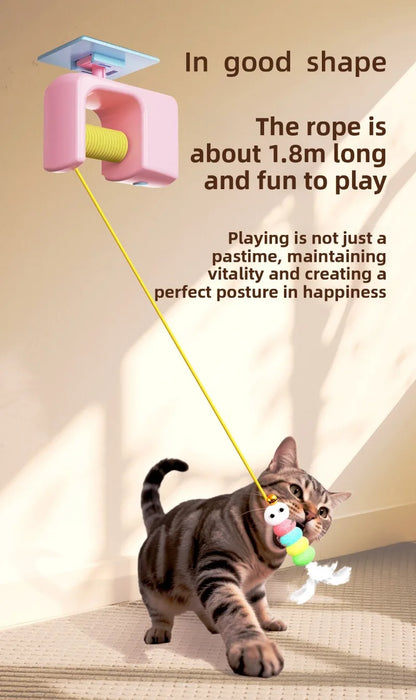 Interactive cat toys for indoor cats hanging automatic caterpillar and flying bird suitable for self-playing pet chasing toys